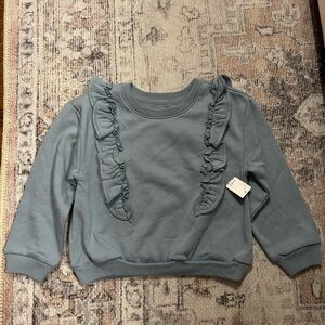 Girls GAP Blue Ruffled Crewneck Sweatshirt